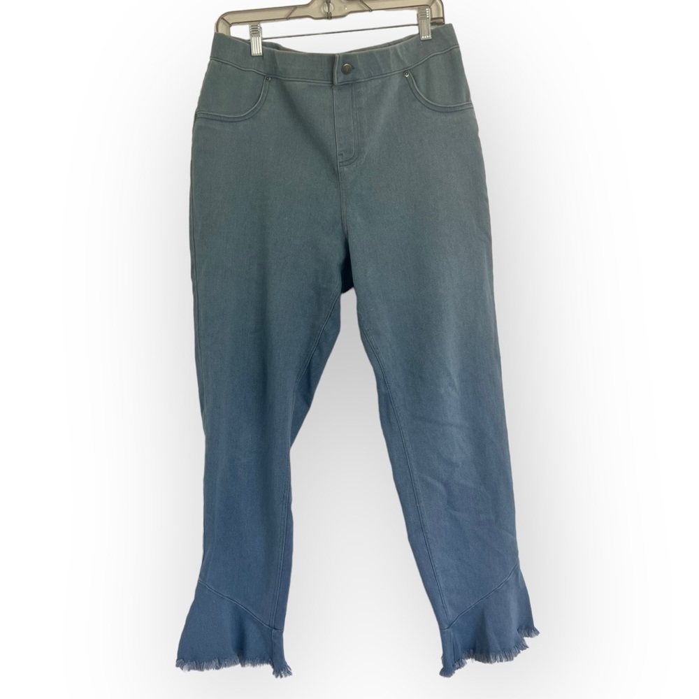 HUE | Gray Jeggings with Cuffed fringe Size XL CLOSET CLEAROUT